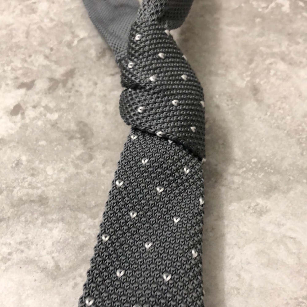 Gray and White Tie